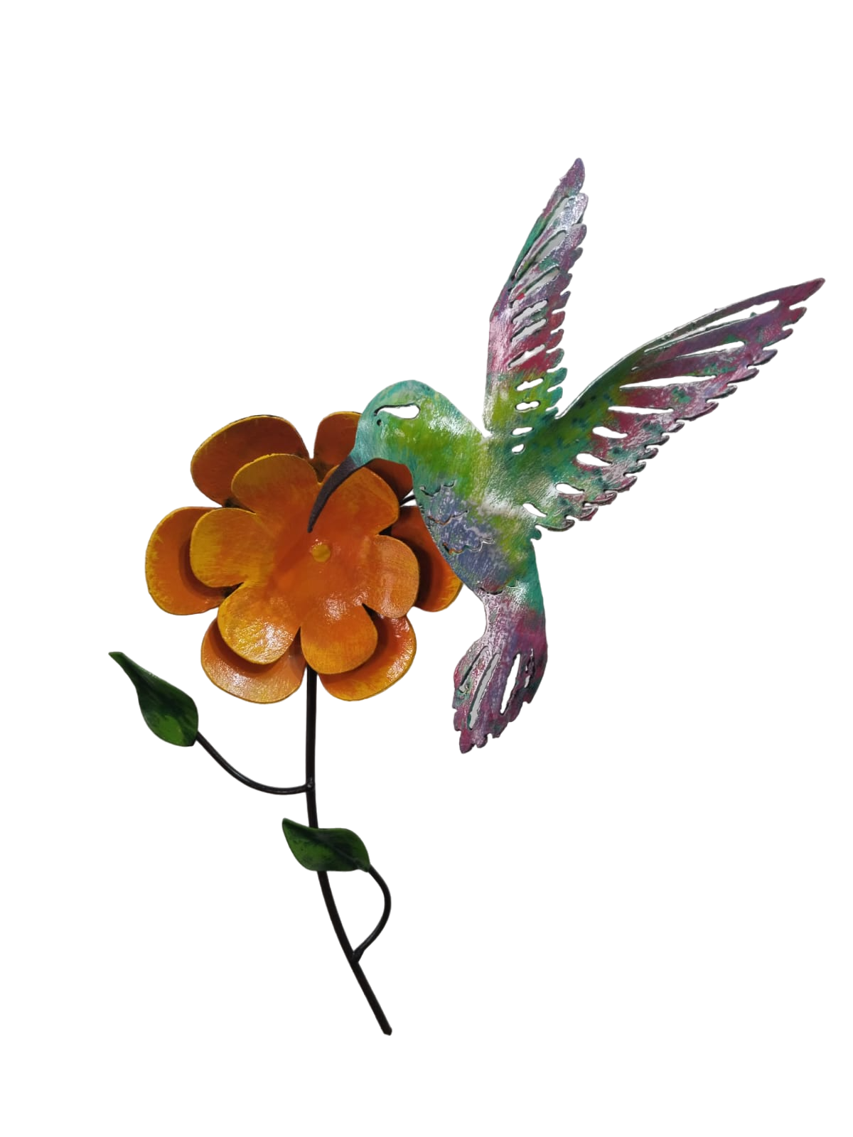 Aplique flor y colibri