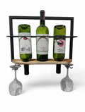Portavinos en metal y madera - Vinea Frame