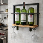 Portavinos en metal y madera - Vinea Frame