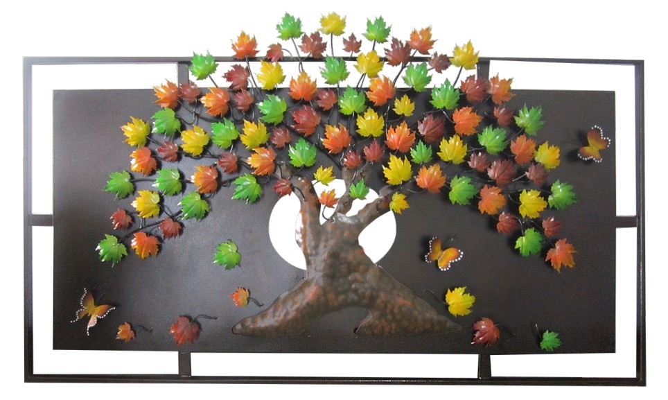 Cuadro Árbol Otoño Mariposas