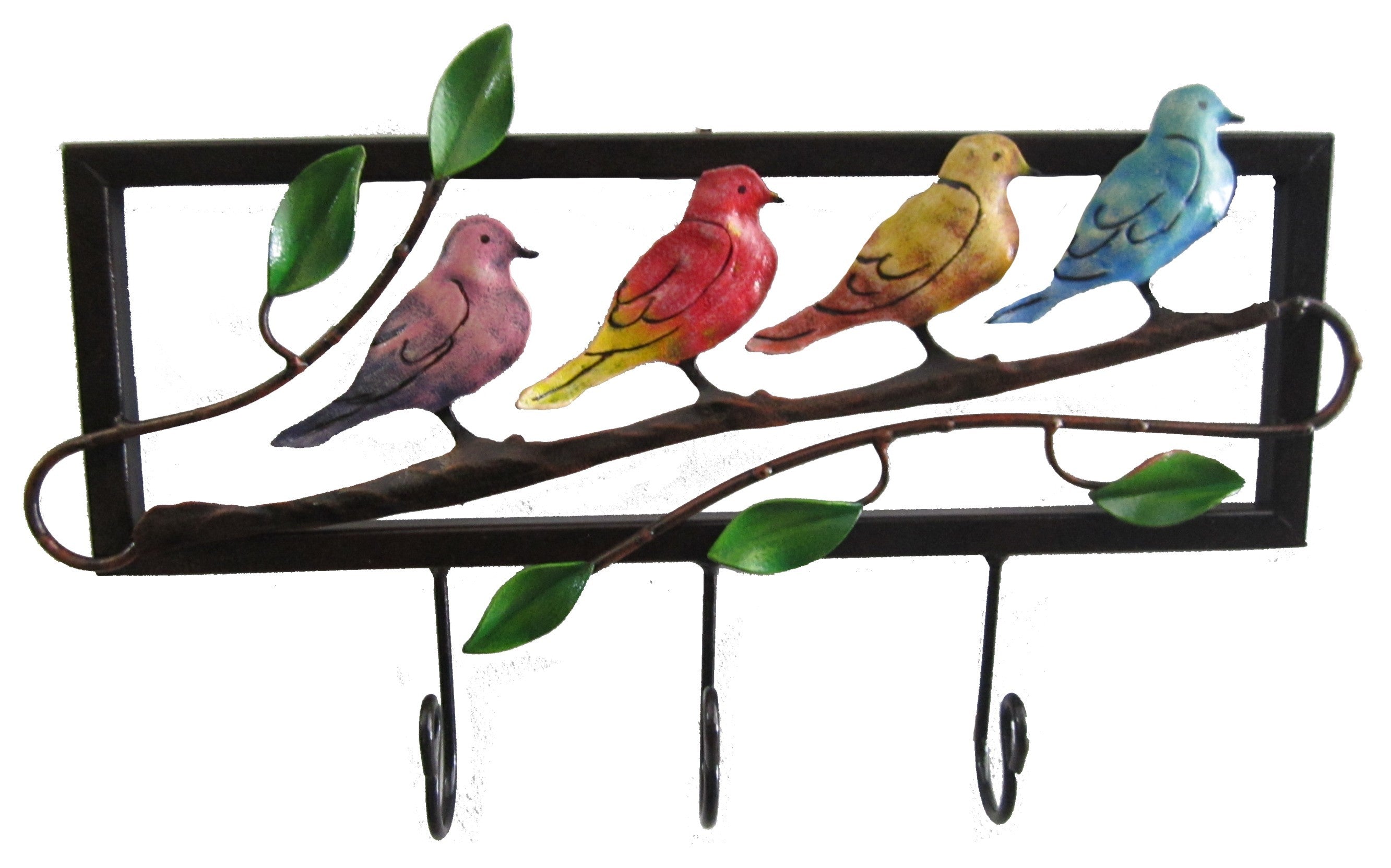 Perchero cuarteto de pajaros